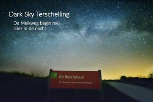 DarkSkyTerschelling: de Melkweg in mei later in de nacht, aan het begin van de Boschplaat.