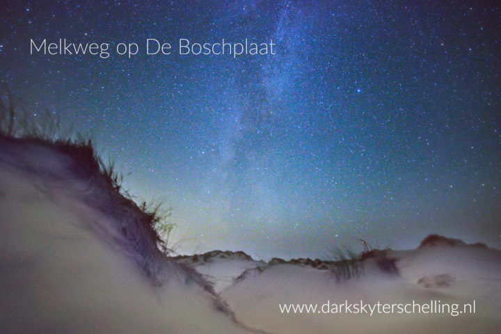 Melkweg gezien vanuit natuurgebied De Boschplaat op Terschelling